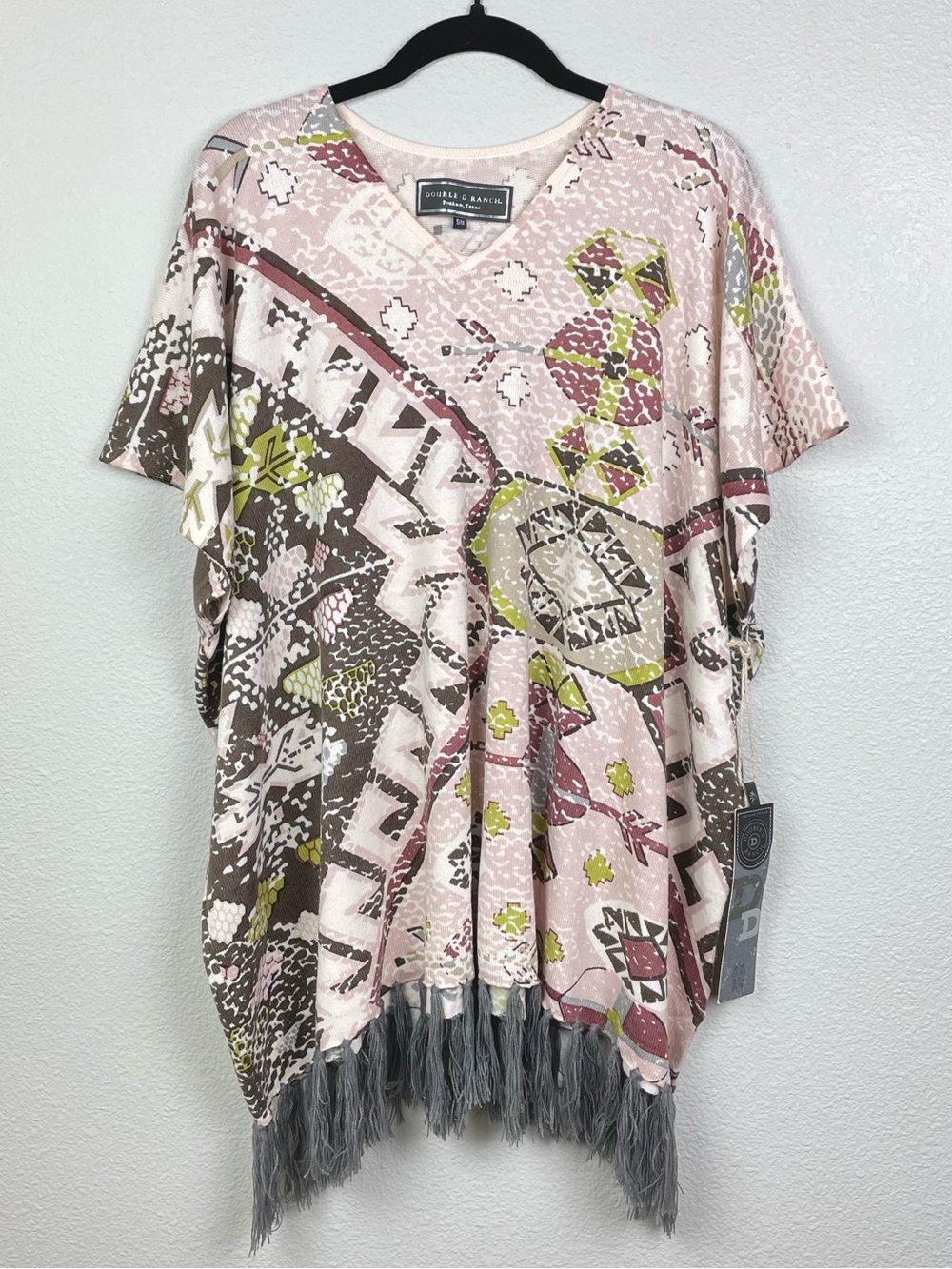 NWT Double D Ranch Women's Small Medium Sunset on the Mountain Poncho Aztec